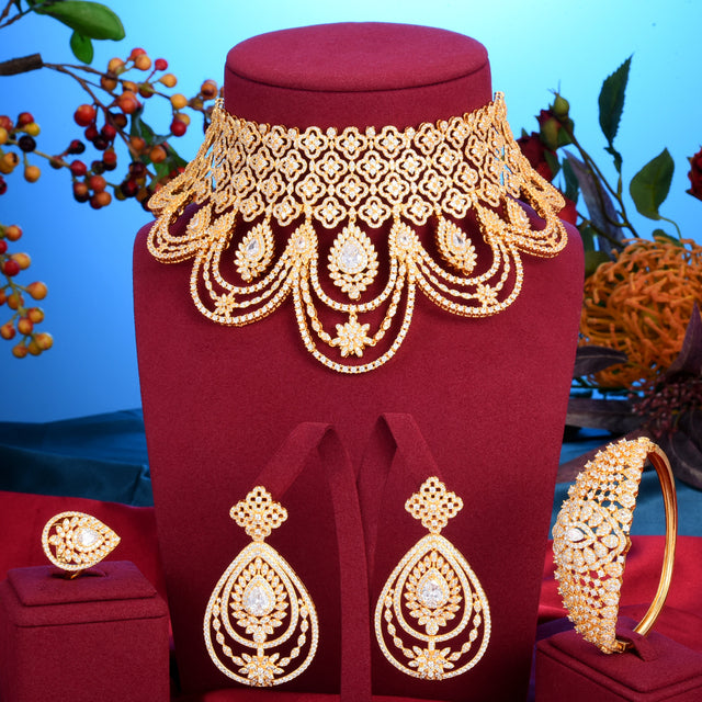 Luxury Trendy Flower Blossom Nigerian Jewelry sets