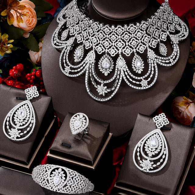 Luxury Trendy Flower Blossom Nigerian Jewelry sets