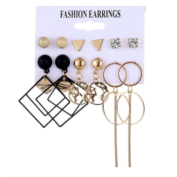 12 Pairs/Set  Earrings Pearl Earrings