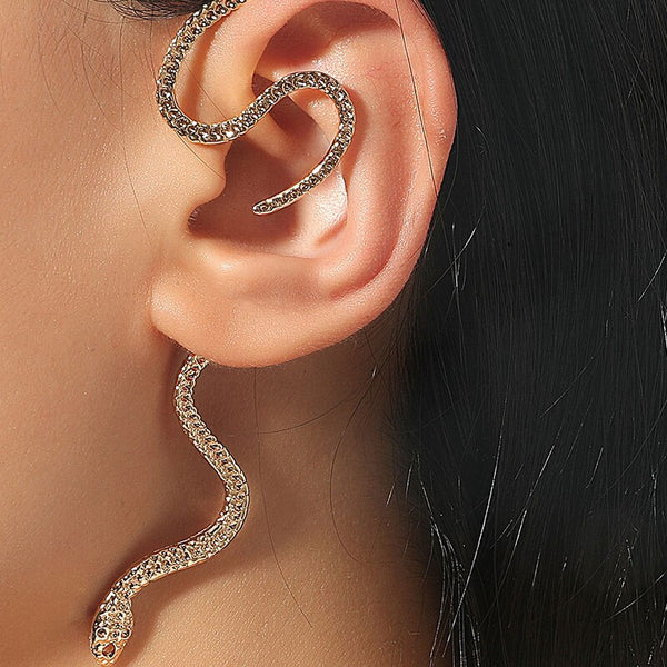 1PC Brass Snake Earing Clips Without Piercing Punk Non Pierced Clip Earrings