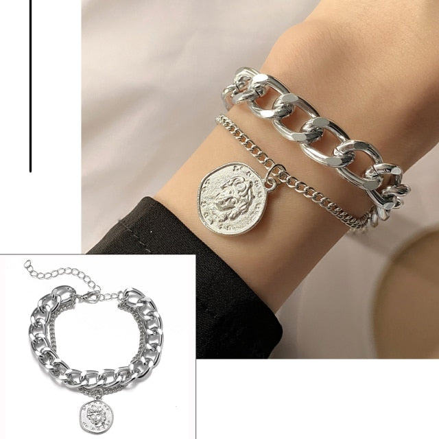 Fashion Multilayer Beaded Chain Bracelets Set