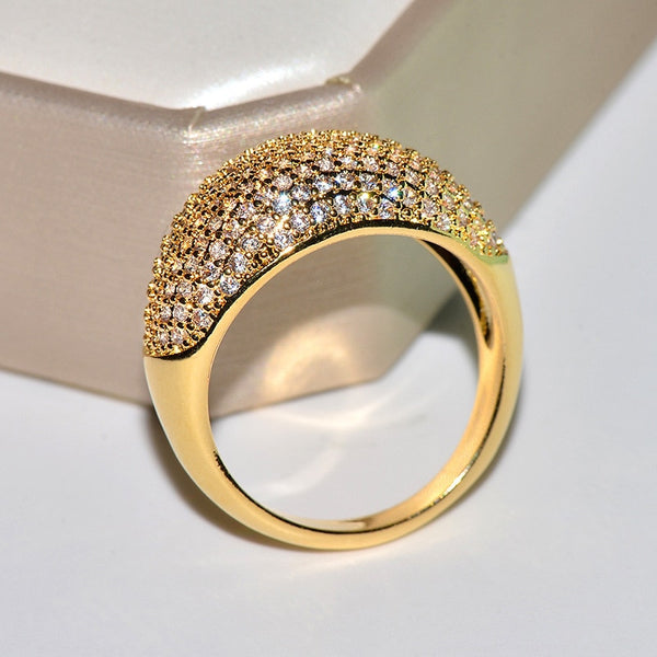 18k Gold Rings for Women Luxury Full Diamond