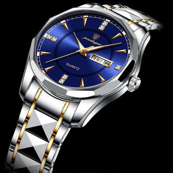 Stainless Steel Luxury Waterproof Men Quartz Wristwatches