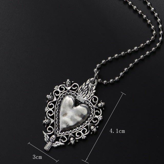 Chic Gothic Hearts Jesus Retro Necklaces