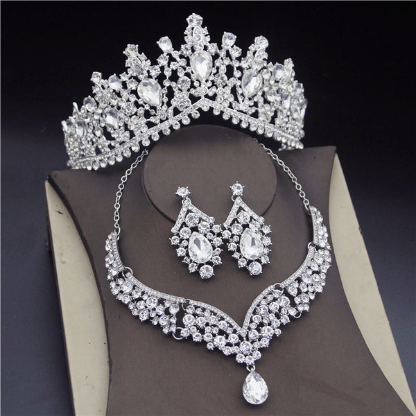 Baroque Crystal Water Drop Bridal Jewelry Sets