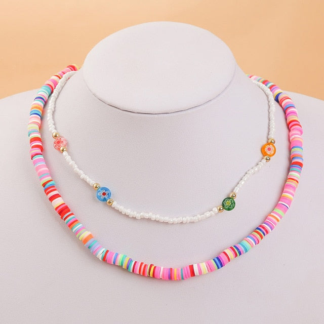 Bohemian Multicolor Beaded Necklaces