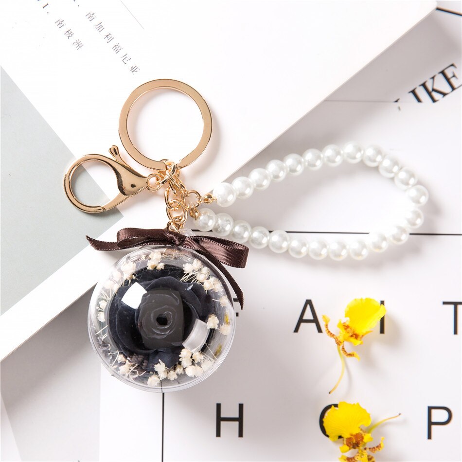 Eternal flower key chain pendant car creative Valentine Day  gift bag