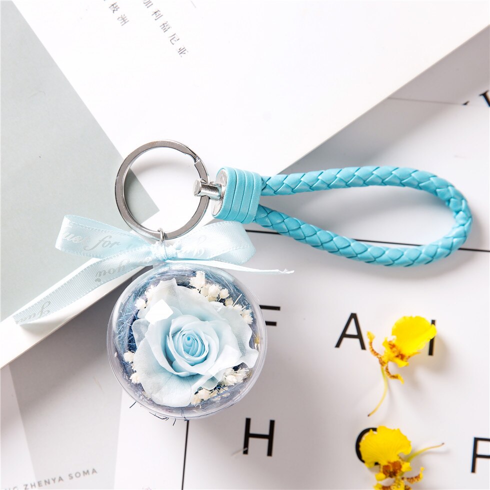 Eternal flower key chain pendant car creative Valentine Day  gift bag