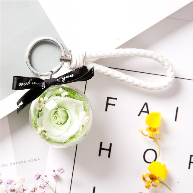 Eternal flower key chain pendant car creative Valentine Day  gift bag