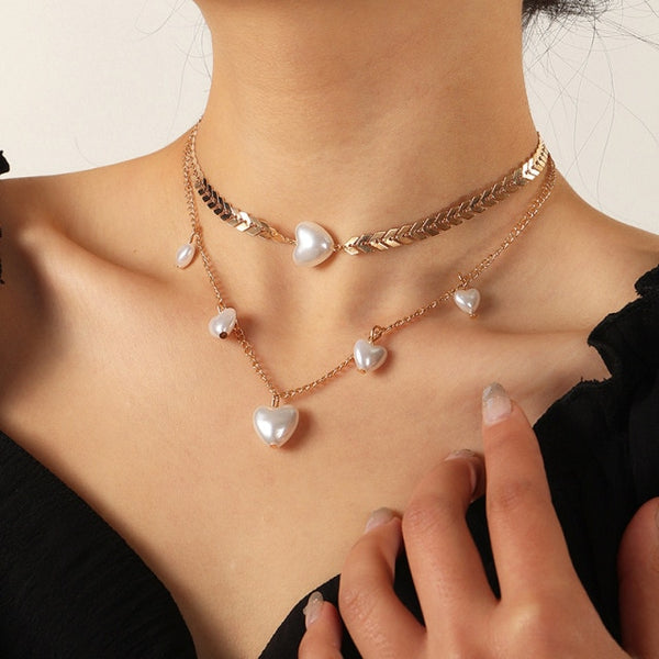 Elegant Big White Imitation Pearl Choker Necklace