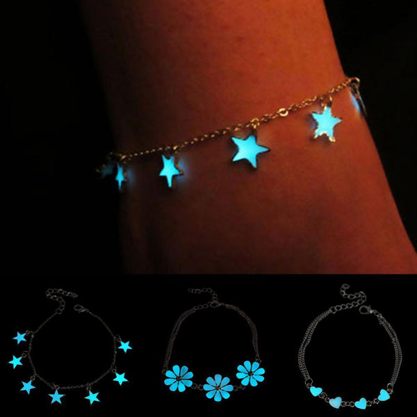 Fashion Anklets For Women Little Star Heart Flower Glow in the Dark Anklets