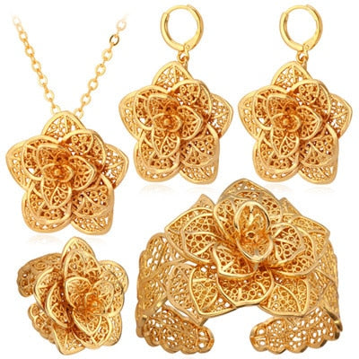 Dubai Flower Jewelry Sets