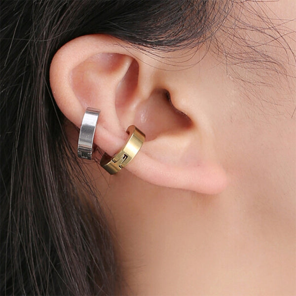 1Piece Stainless Steel Ear Clip Earrings For Women/Men