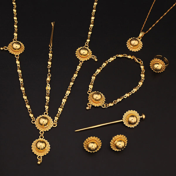 24K Gold Color Eritrea Easter Trendy Women Jewelry Set