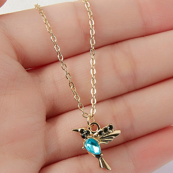 New Crystal Animal Hummingbird Necklaces