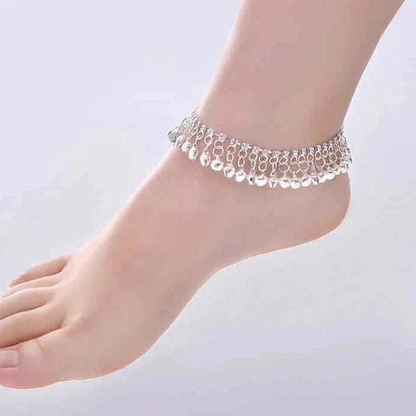 Bell Crystal Tassel Ankle Bracelet