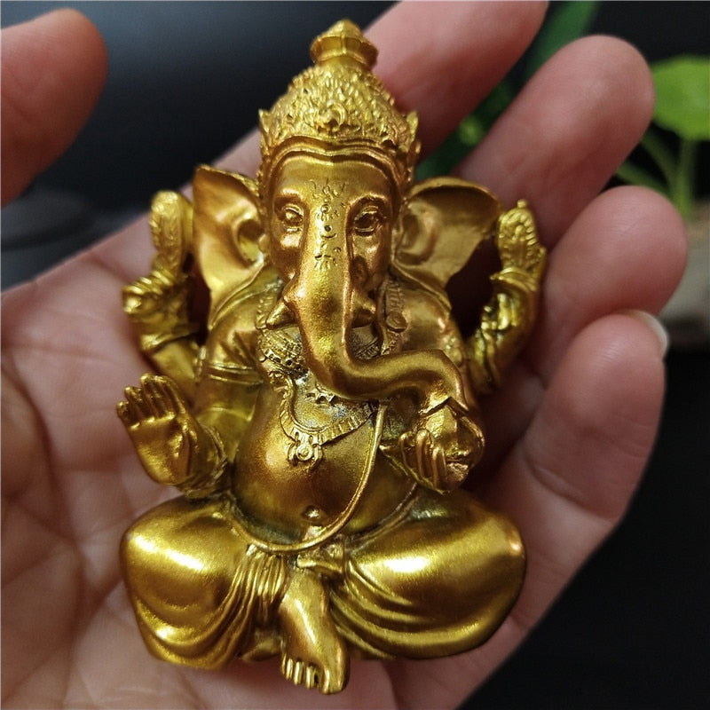 Gold Lord Ganesha Statue -Buddha Elephant