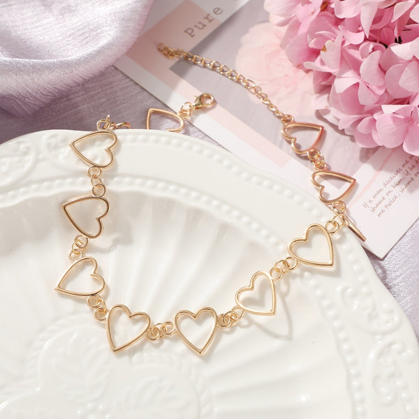 Heart Chain Choker Necklace