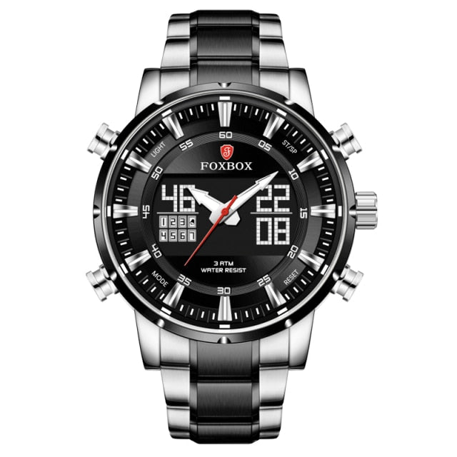 Sport Quartz Wristwatch Waterproof Military Digital Clock Steel Men Watch