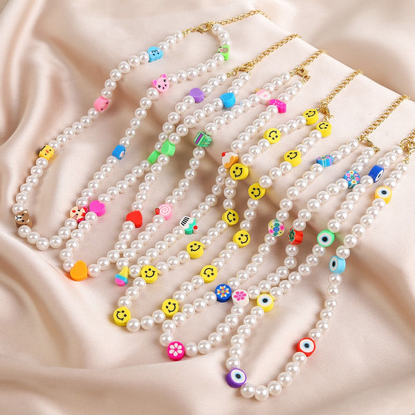 Korean Trendy Simulated Pearl Choker Necklace