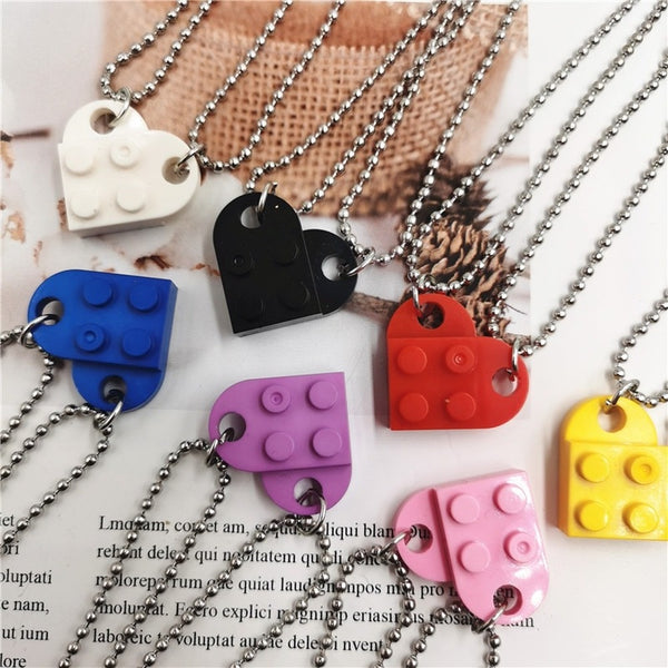 Building Brick Love Heart Pendant Necklace