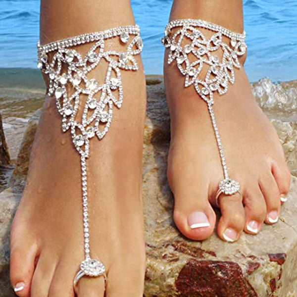 Fashion Rhinestone Finger Anklet Bracelet for Women