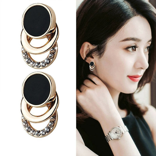 New Design Fashion Charm Geometric Crystal Stud Earrings