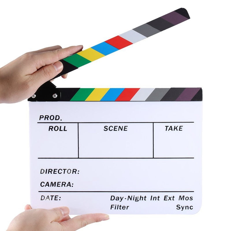 Acrylic Clapboard Dry Erase Director Film Movie Clapper Board