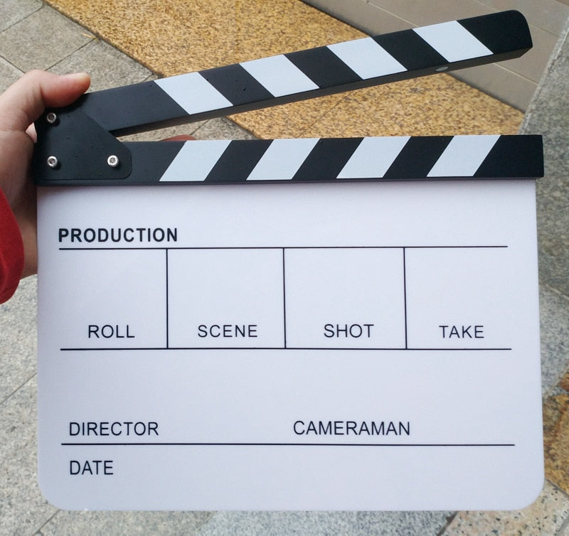 Acrylic Clapboard Dry Erase Director Film Movie Clapper Board