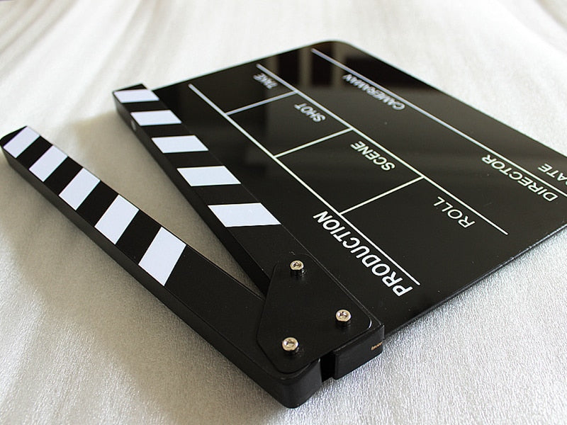 Acrylic Clapboard Dry Erase Director Film Movie Clapper Board