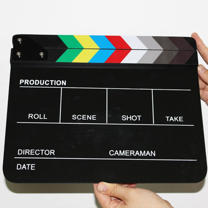 Acrylic Clapboard Dry Erase Director Film Movie Clapper Board