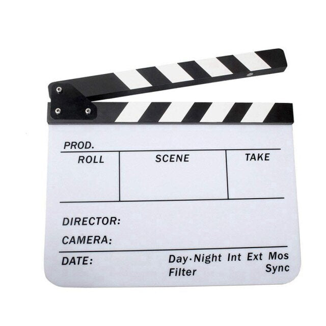 Acrylic Clapboard Dry Erase Director Film Movie Clapper Board