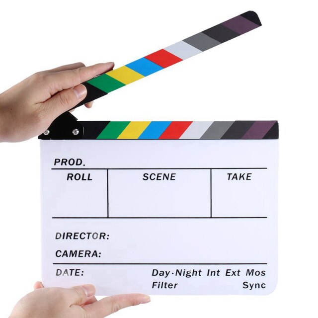 Acrylic Clapboard Dry Erase Director Film Movie Clapper Board