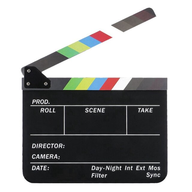 Acrylic Clapboard Dry Erase Director Film Movie Clapper Board