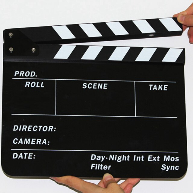 Acrylic Clapboard Dry Erase Director Film Movie Clapper Board