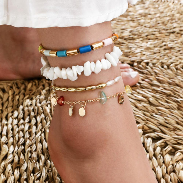 Bohemian Natural Stone Bead Anklet Bracelet