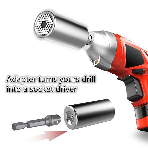 Universal Socket Wrench Power Drill Adapter 2 Piece Set