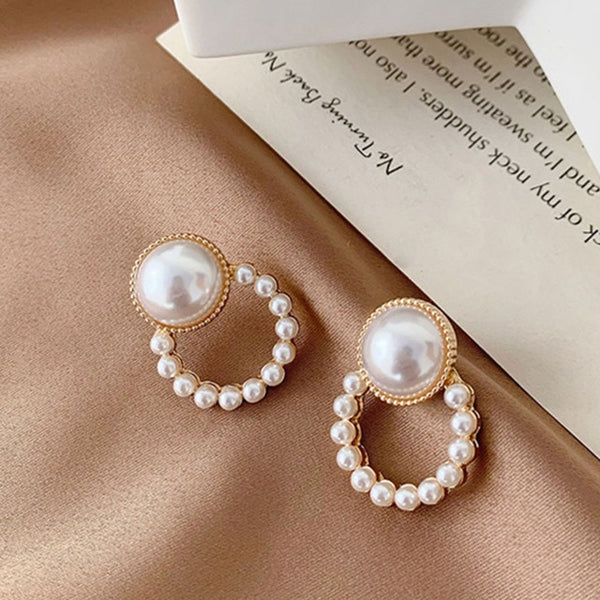 Women Earrings Imitation Pearls Ball Hook Earring