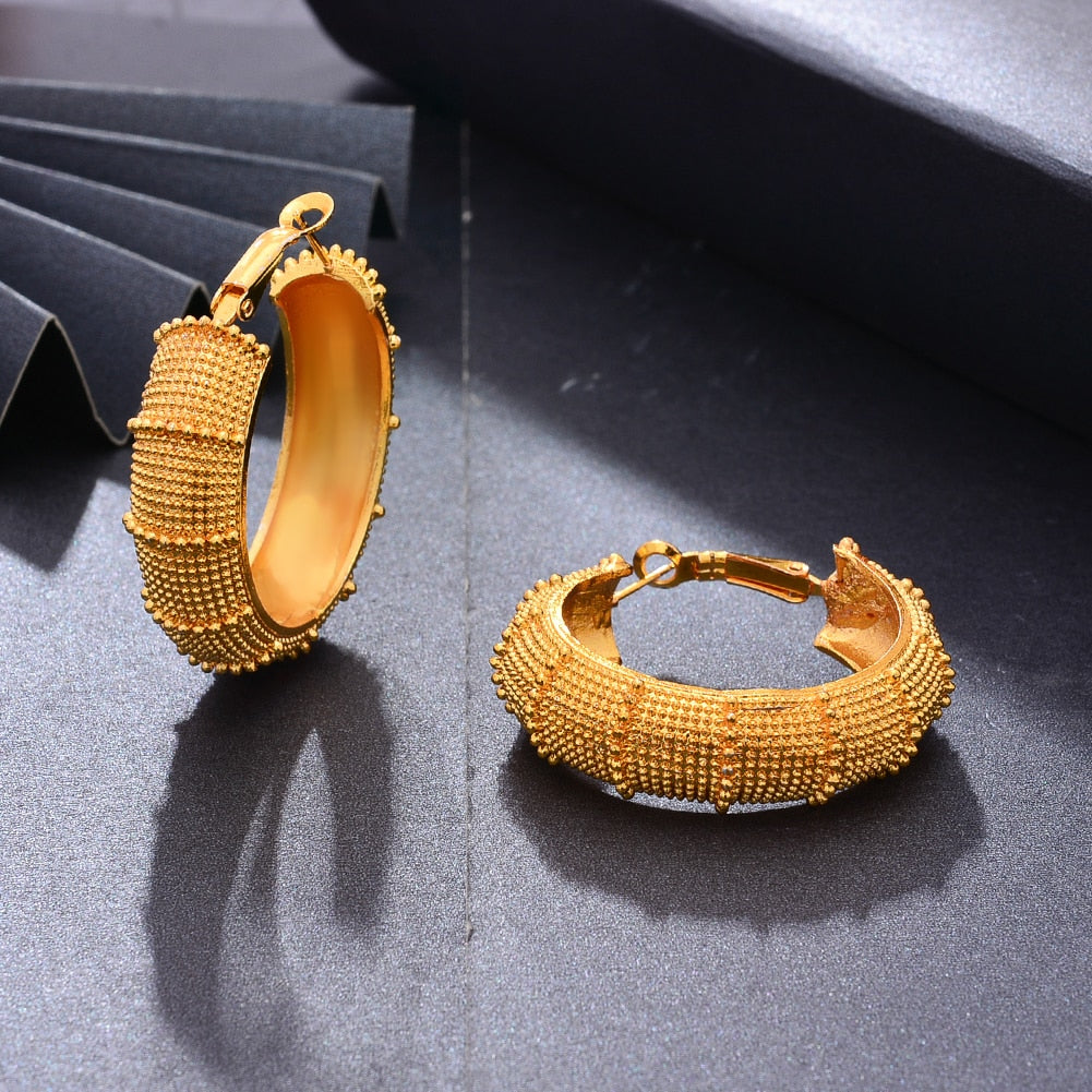 24k Gold Color Earrings Dubai Earrings For Women