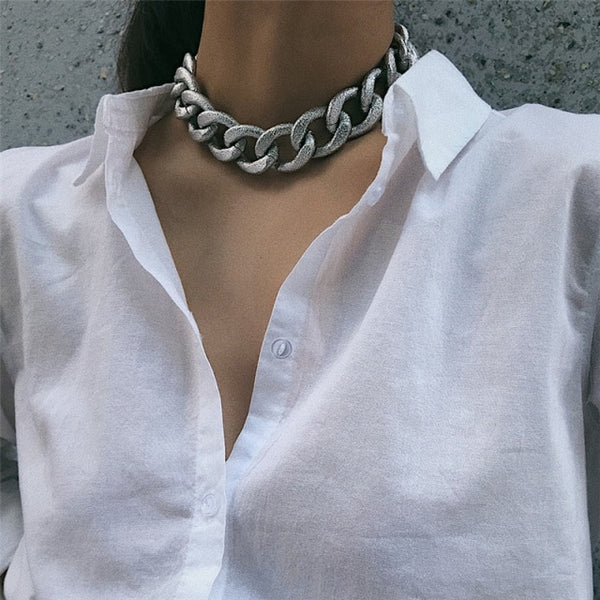 Punk Lock Choker Necklace Pendant