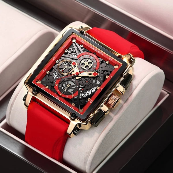 Luxury Mens Watches Square Digital Sports Quartz Wrist Watch for Men