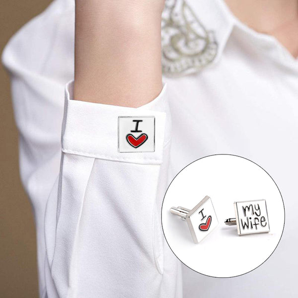 I Love My Wife Design Good Husband Cuff Link