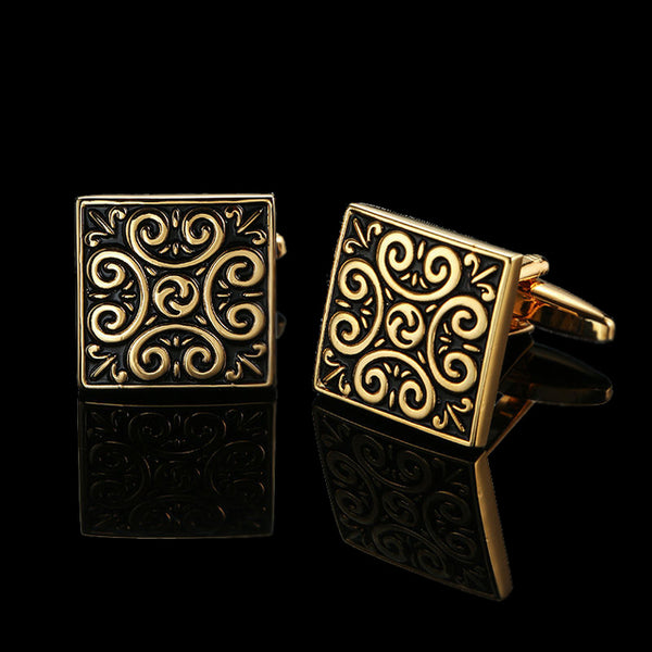 Men Cufflinks Golden Poker Golf Bird Palette Flower French Shirt Cuff Button