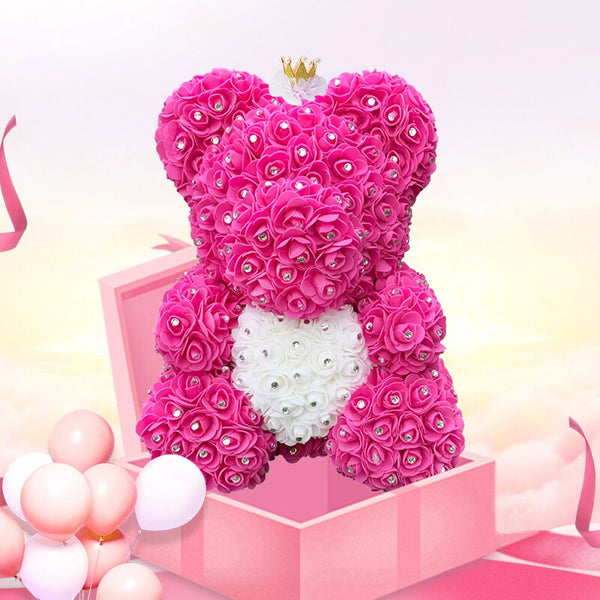 Diamond Rose Bears 40cm Artificial Flower