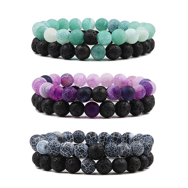 1-2PCS Beaded Bracelets Bangles Set