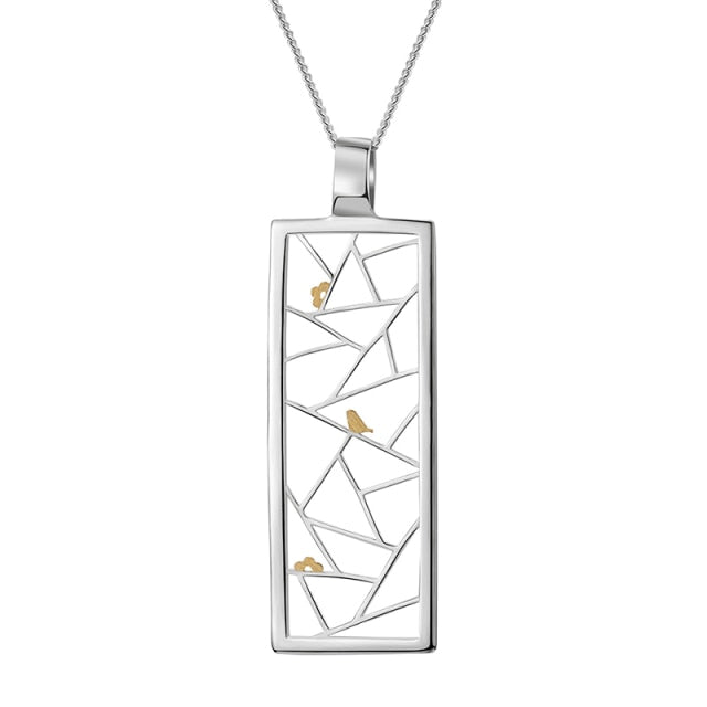 925 Sterling Silver  Oriental Element Window Decoration Paper-cut Design Pendant without Necklace