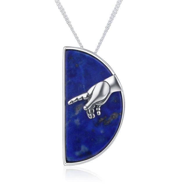 925 Sterling Silver  Hand of God from The Creation of Adam Pendant without Necklace