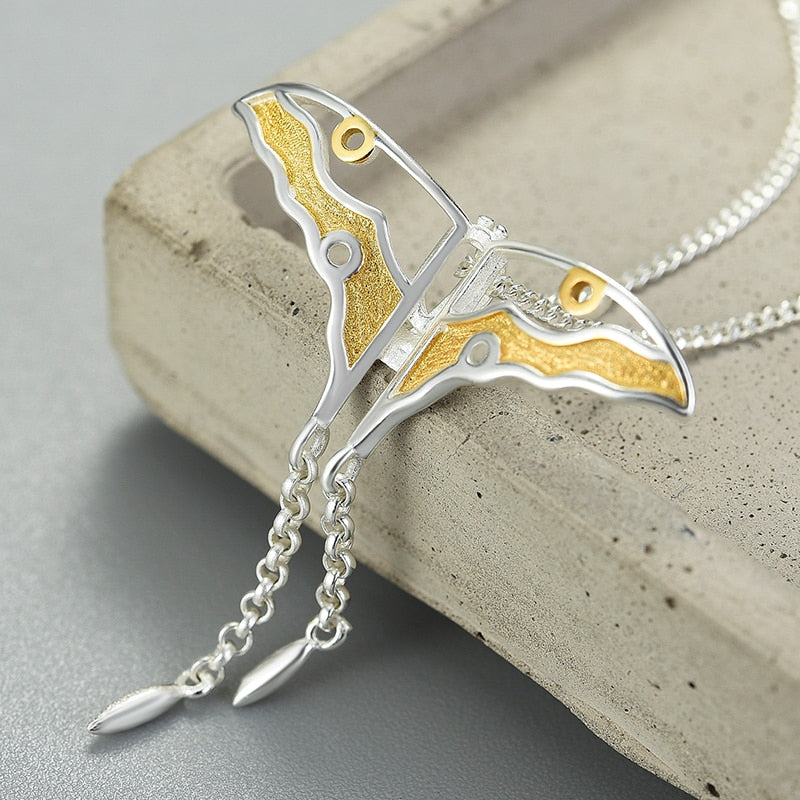 925 Sterling Silver  Hollow Butterfly Kite Pendant without Necklace