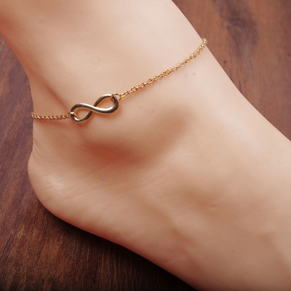 New Women Gold 8-shape Ankle Chain Infinite Anklet