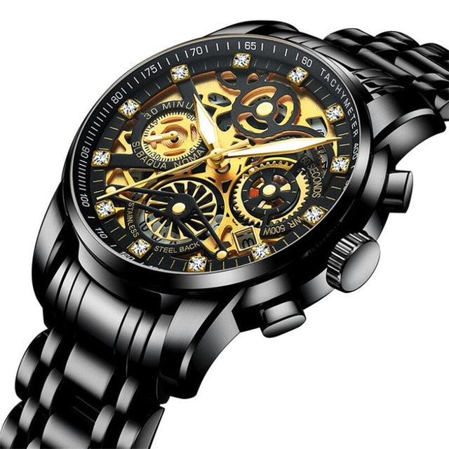 Flywheel Rotating Window Mens Watches